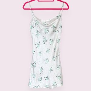 Silky floral slip dress